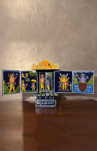A Stunning Art piece of - Vishnu's 10 Avatar Handcrafted Story Telling Box