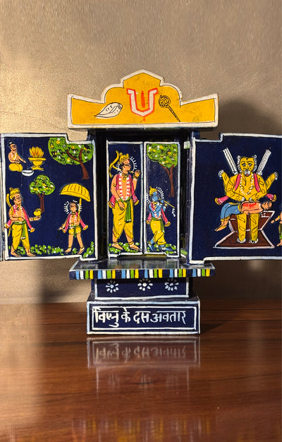 A Stunning Art piece of - Vishnu's 10 Avatar Handcrafted Story Telling Box