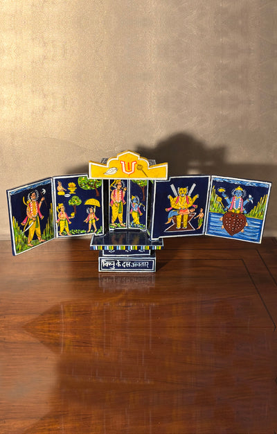 A Stunning Art piece of - Vishnu's 10 Avatar Handcrafted Story Telling Box