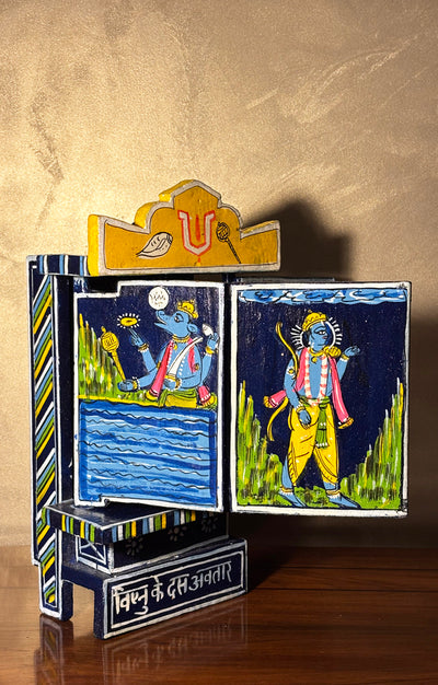 A Stunning Art piece of - Vishnu's 10 Avatar Handcrafted Story Telling Box