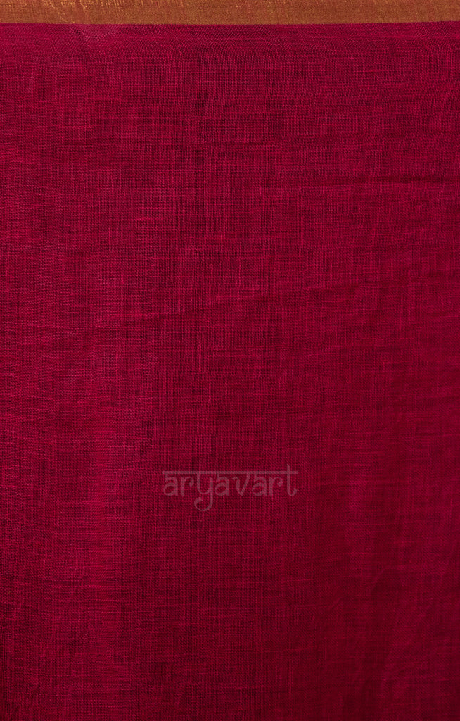 Pink & Magenta Tissue Linen Saree with Line Design is Pallu