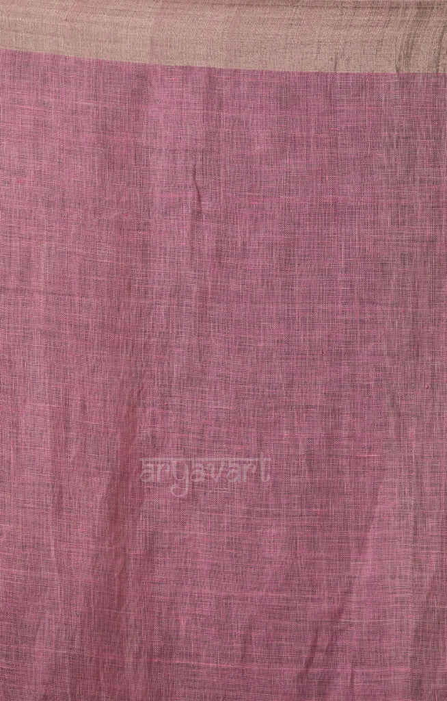 Rose Pink Tissue Linen Saree