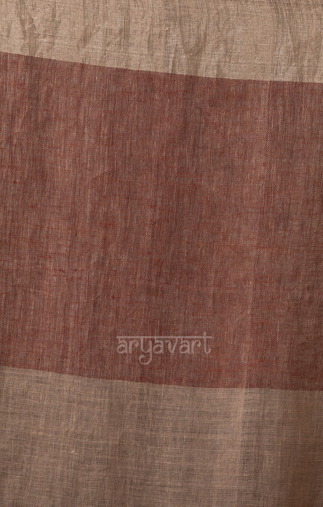 Striking Latte & Mocha Colour Linen saree