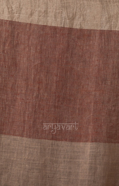 Striking Latte & Mocha Colour Linen saree