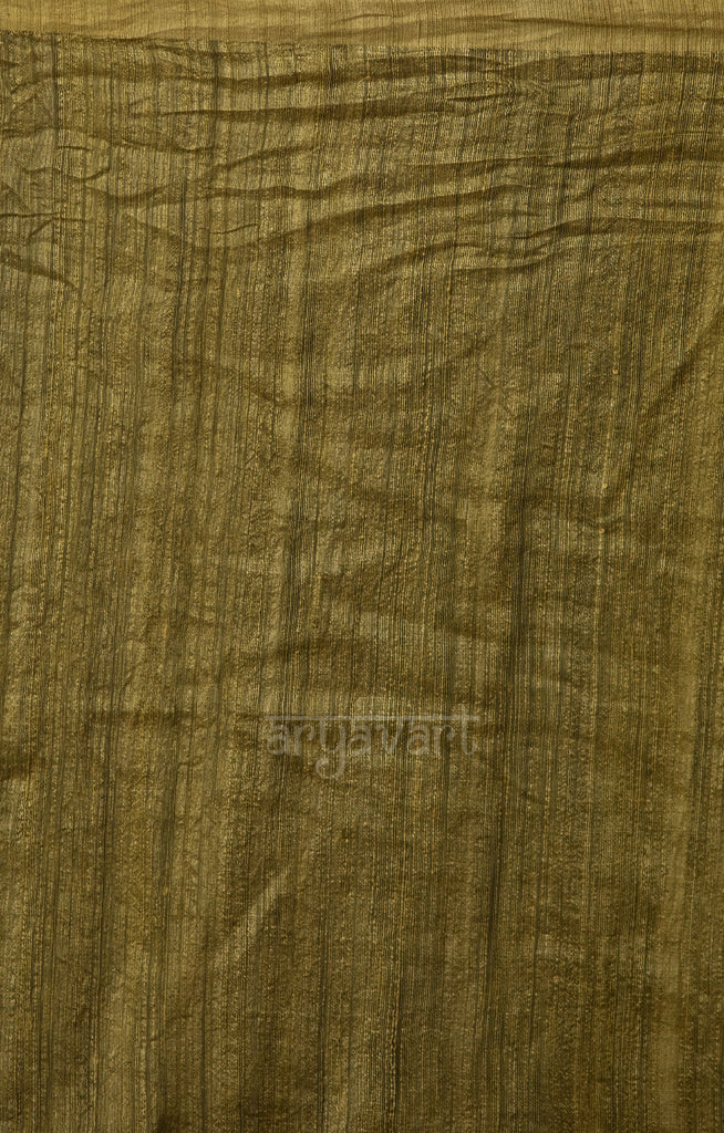 Olive Green Matka Silk Saree With Woven Sequence