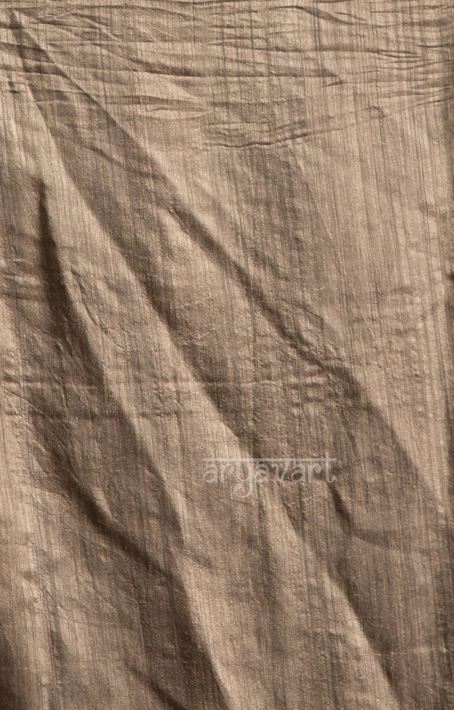 Grey Matka Silk Saree With Stunning Black Jamdani Polka Dots Design