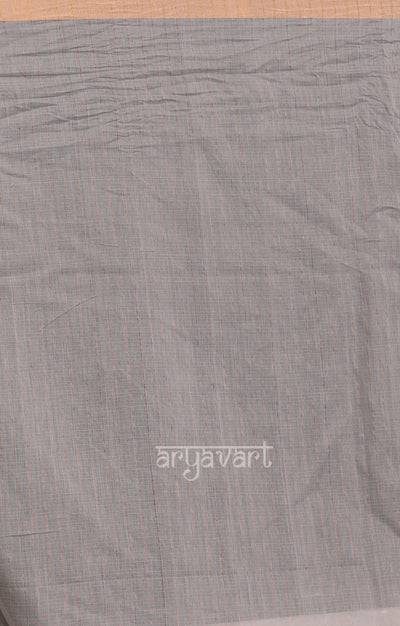 Silver Grey Saree With Woven Zari Jamdani Design