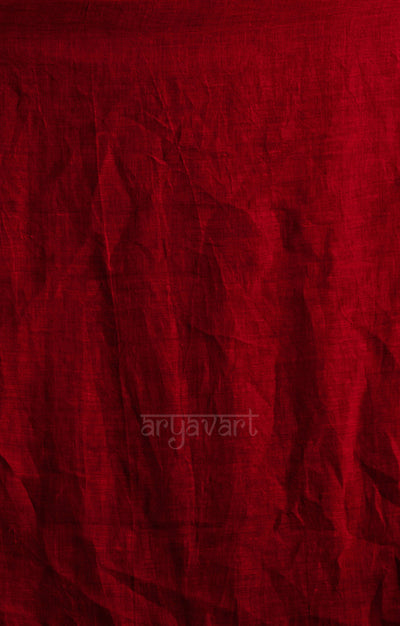 Sunning Scarlet & Crimson Red Tissue Linen Saree