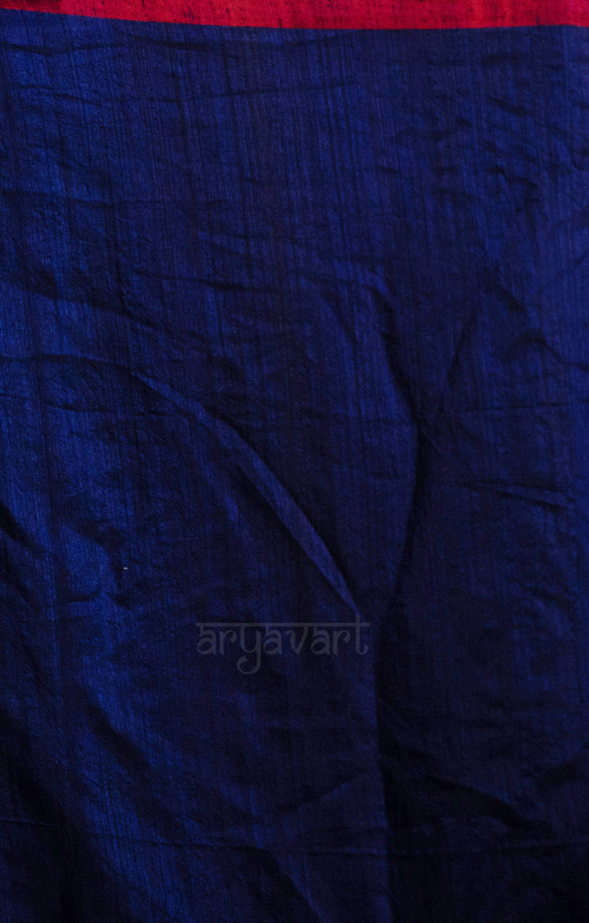 Midnight Blue Matka Silk Saree With Woven In Sequence In Pallu