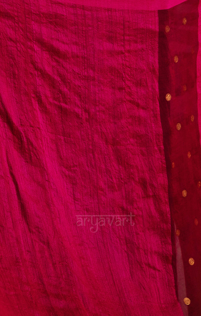 Fuchsia Matka Silk Saree With Woven Sequence