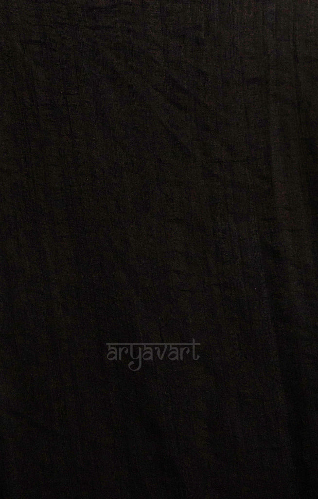 Black Matka Saree With Woven jamdani Design