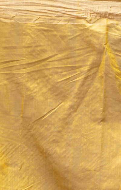 Mustard Chanderi Saree With Silver Buttas Along The Length of the Saree