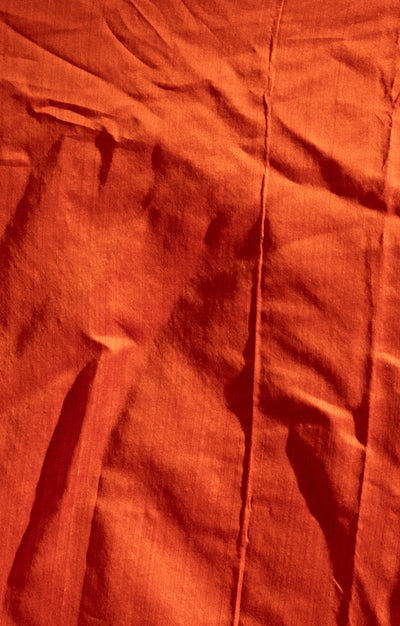 Ruby Red & Rust  Silk Cotton Chanderi  Saree With  Buttas along the length of the saree