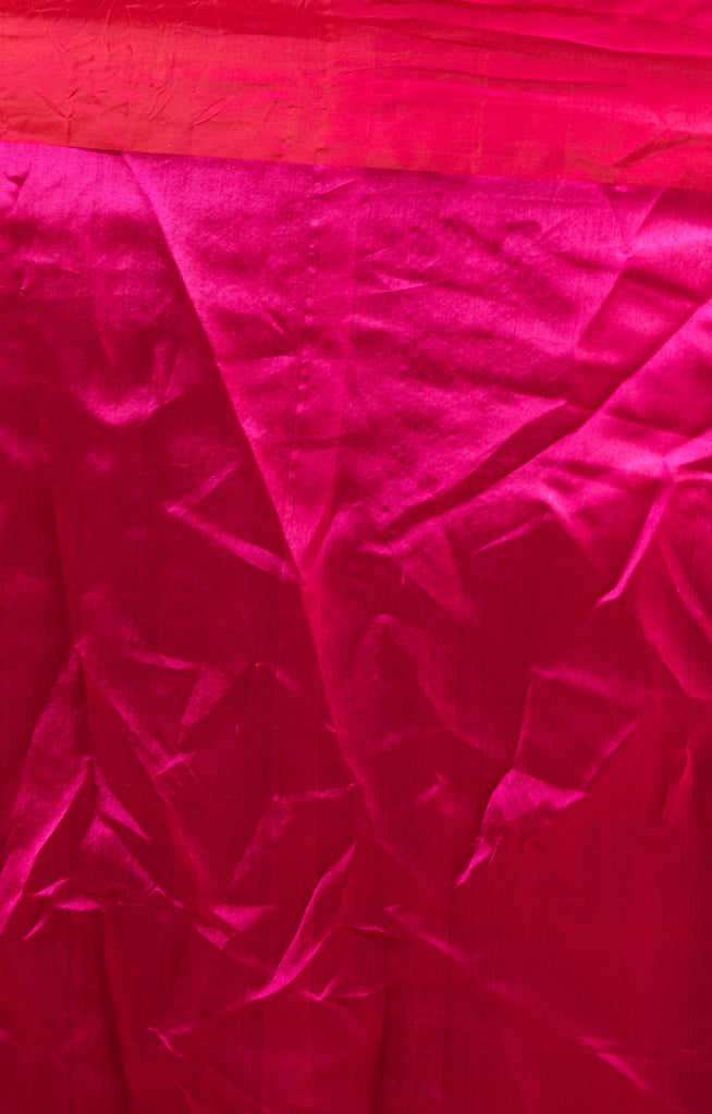 Stunning Fuchsia Silk Chanderi Saree With Woven Buttas
