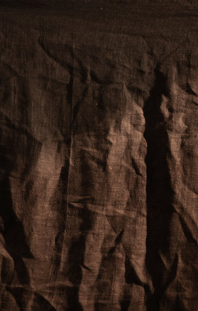 Stunning Black Linen Saree With 'Taash' Jamdani Work In White