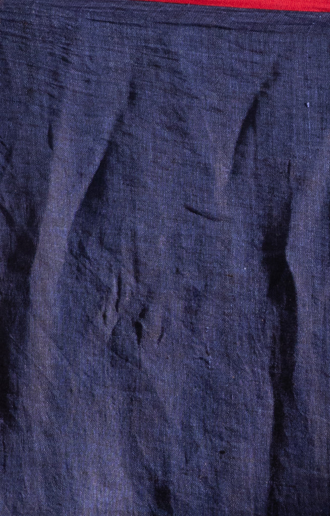 Hibiscus On a Royal Blue Linen Sraee