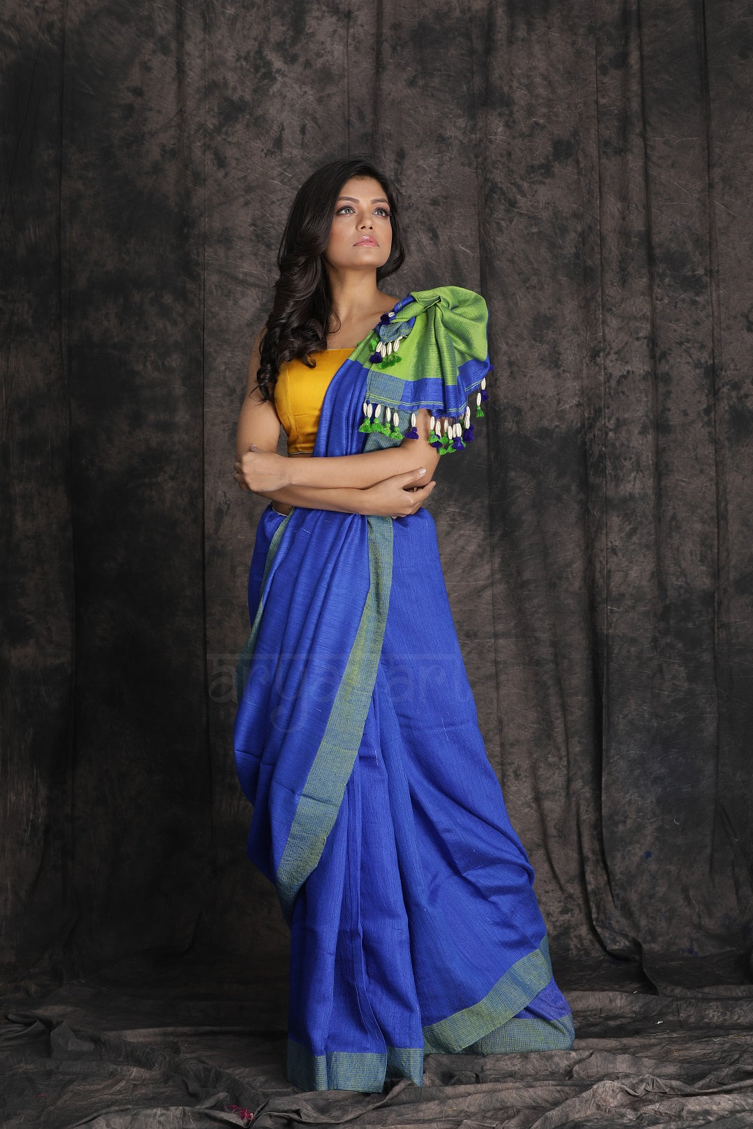 Blue Matka Silk saree