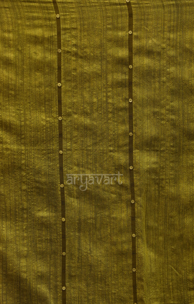 Olive Green Matka Silk Saree With Woven In sequence In Pallu