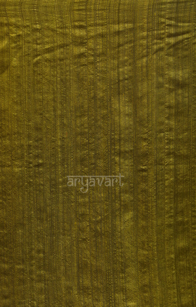 Olive Green Matka Silk Saree With Woven In sequence In Pallu