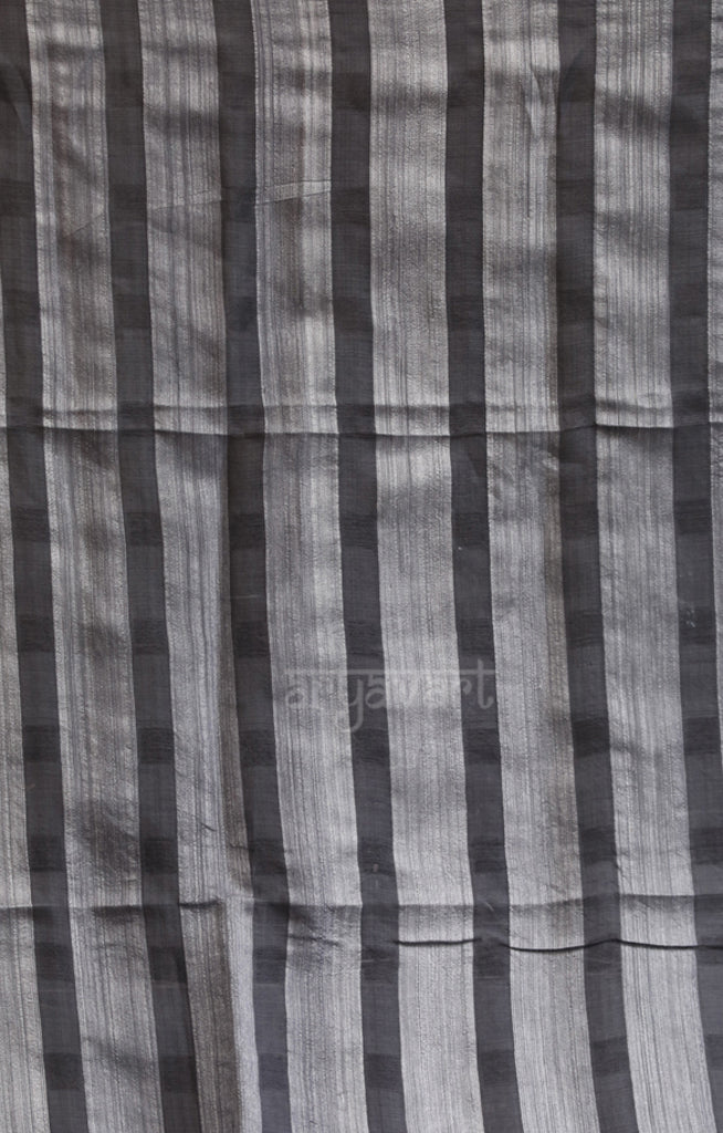Steel Grey Matka Silk Saree with Woven Jamdani Design & woven in Sequence