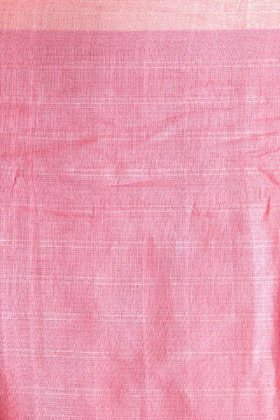 Baby Pink Pure Cotton Saree With Zari