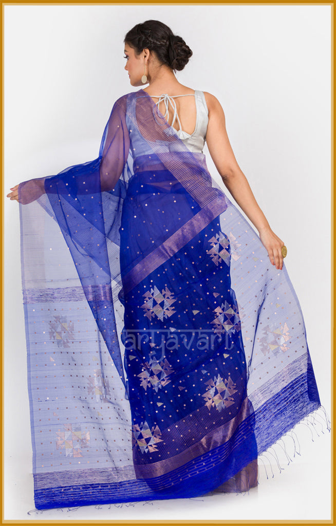 Royal Blue Saree — Nivi Silks Premium Handloom Silk Sarees, Based in USA,  Ships FREE!