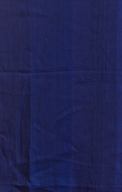 Midnight Blue Linen Saree with woven Jamdani design