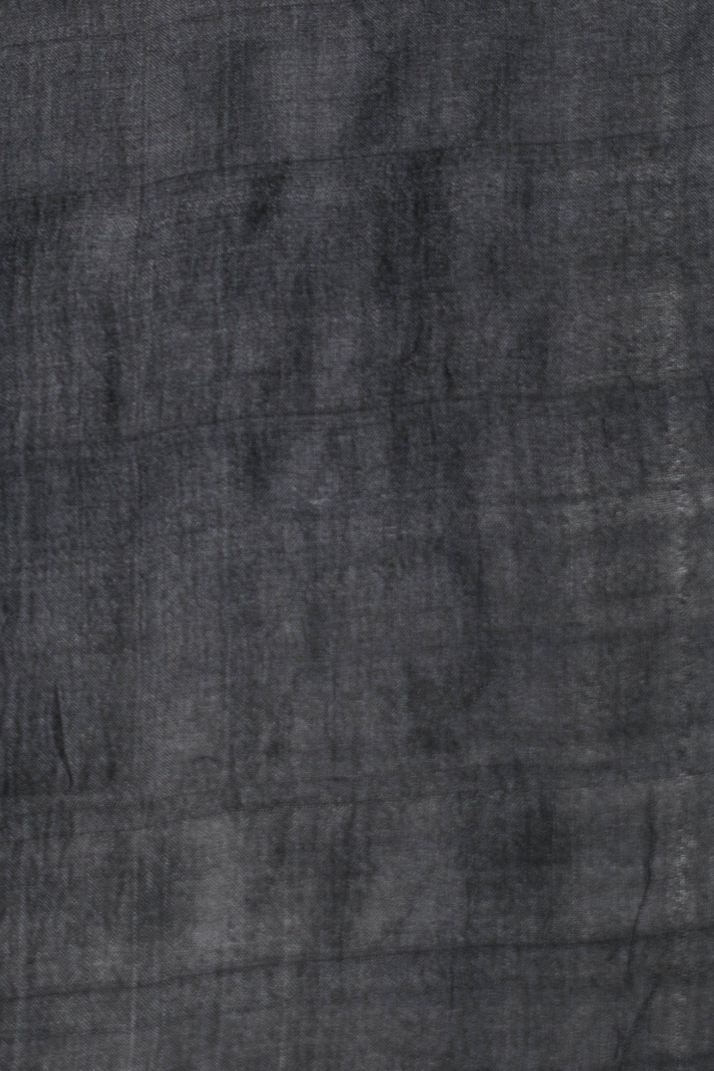Black Tussar Silk With Stripes Block Print Design