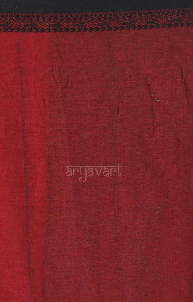 Red Cotton With Woven Design