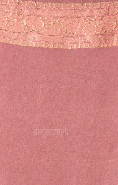 Taffy Pink Saree with Zari Floral Weave