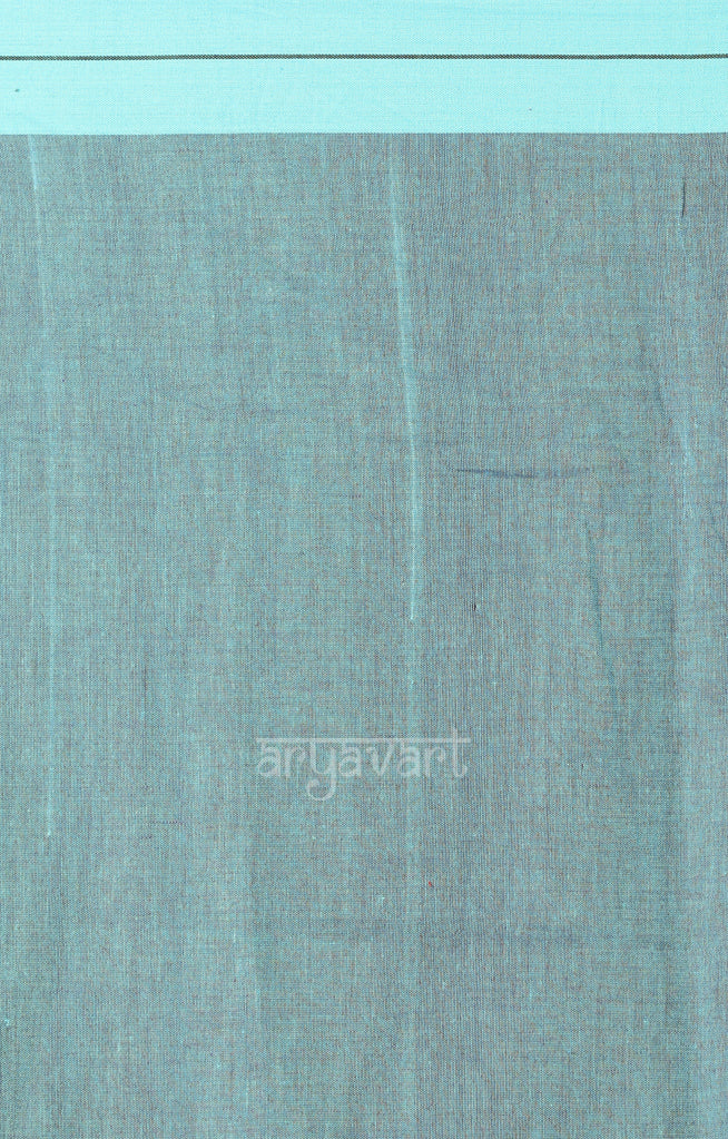 Royal Blue Cotton Saree with Geometric Woven Design