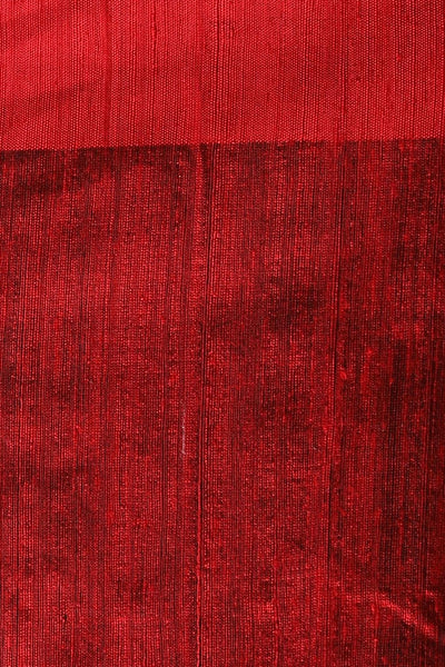 Black Matka Silk With Woven In Sequence & Geometric Design Red Pallu