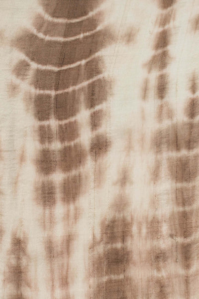 Beige & Brown Shibori Silk Saree